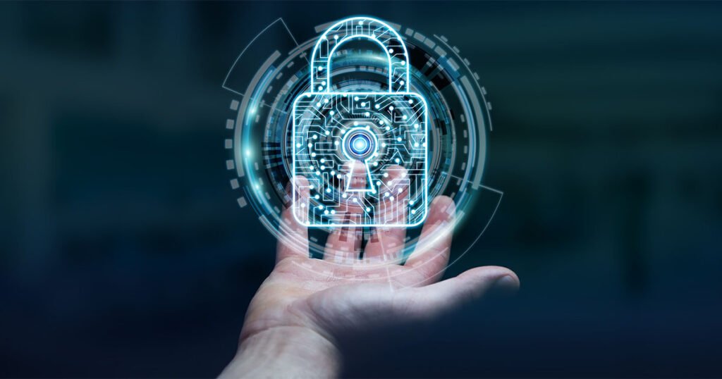 Main tenant un cadenas numérique symbolisant la sécurité du streaming en ligne et la protection des données